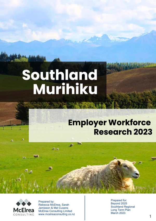 Southland Murihiku Workforce Report 2023